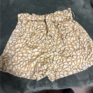 Kittenish Tan and White Leopard Shorts